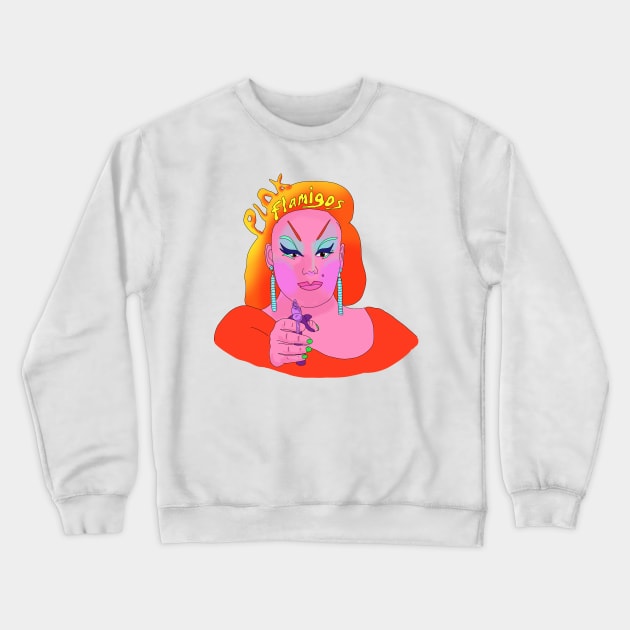 Pink Flamingos Crewneck Sweatshirt by SchlockHorror